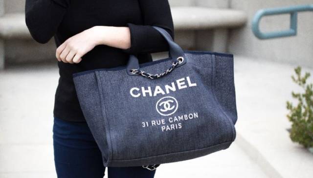 Chanel Canvas Large Deauville Tote Bag